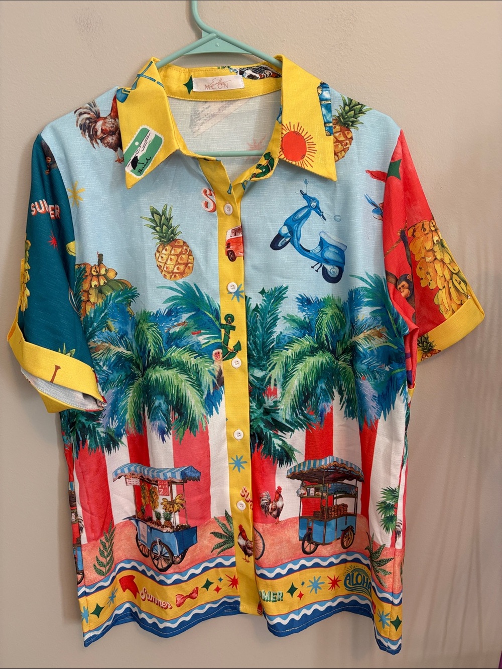 Endless MCON Yellow Summer Tropical Top NWOTS